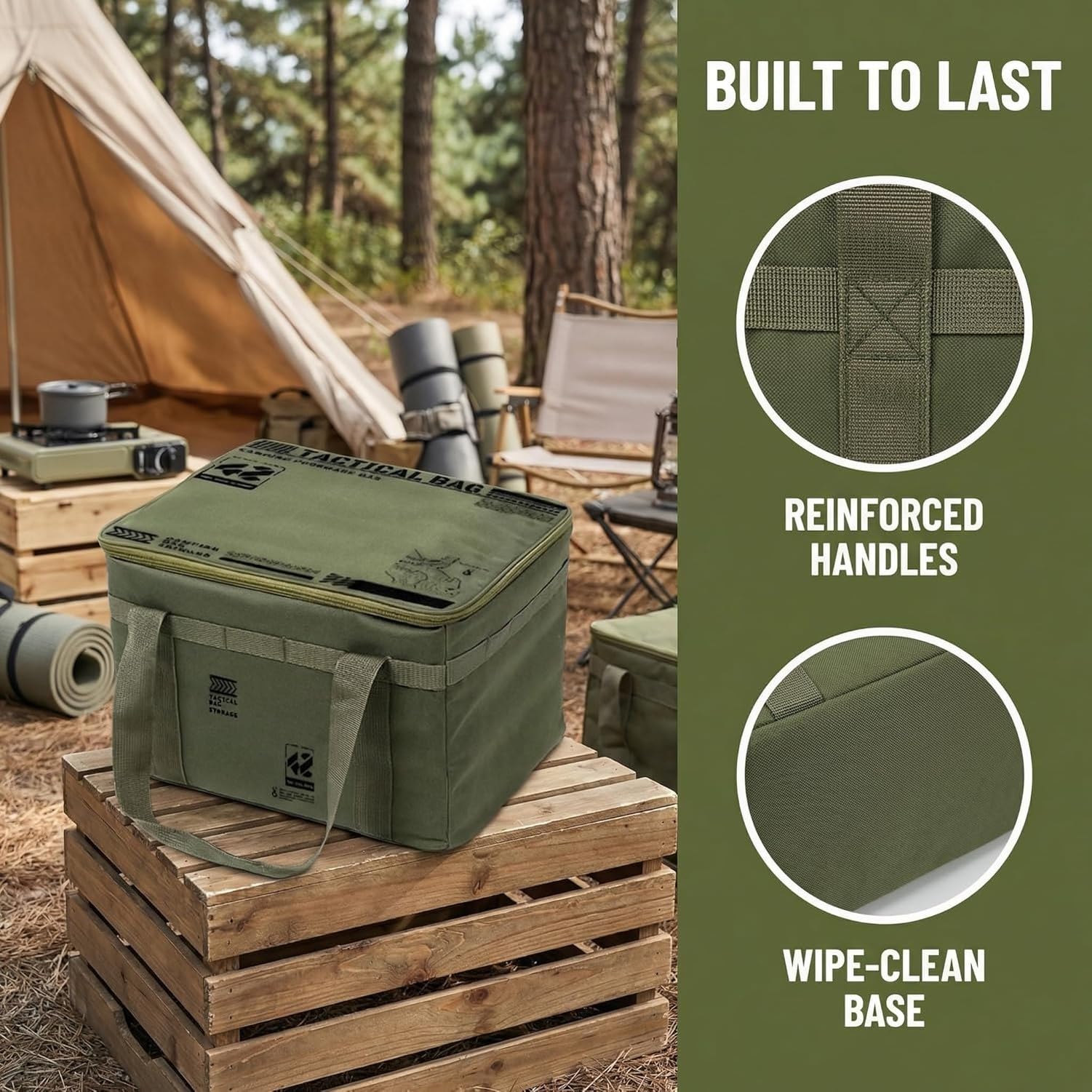 Pojemna outdoorowa składana torba do przechowywania wodoodporna 32L/42L organizer na piknik, biwak, wędrówki, podróże i karawanę, # F, 42L