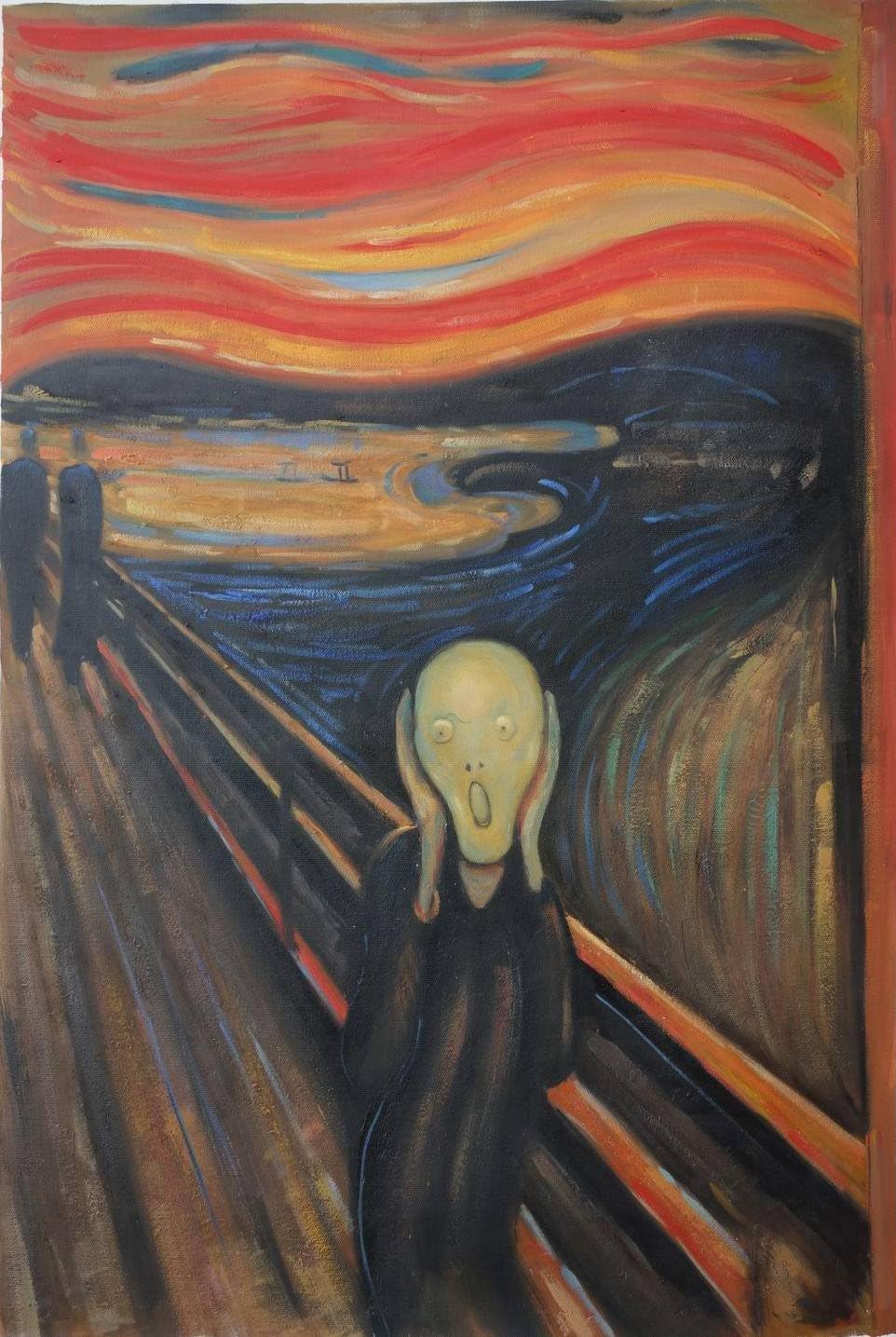 Handmade Modern Art Oil Painting The Scream by Edvard Munch Unframed Reproduction (24x36 Inches)