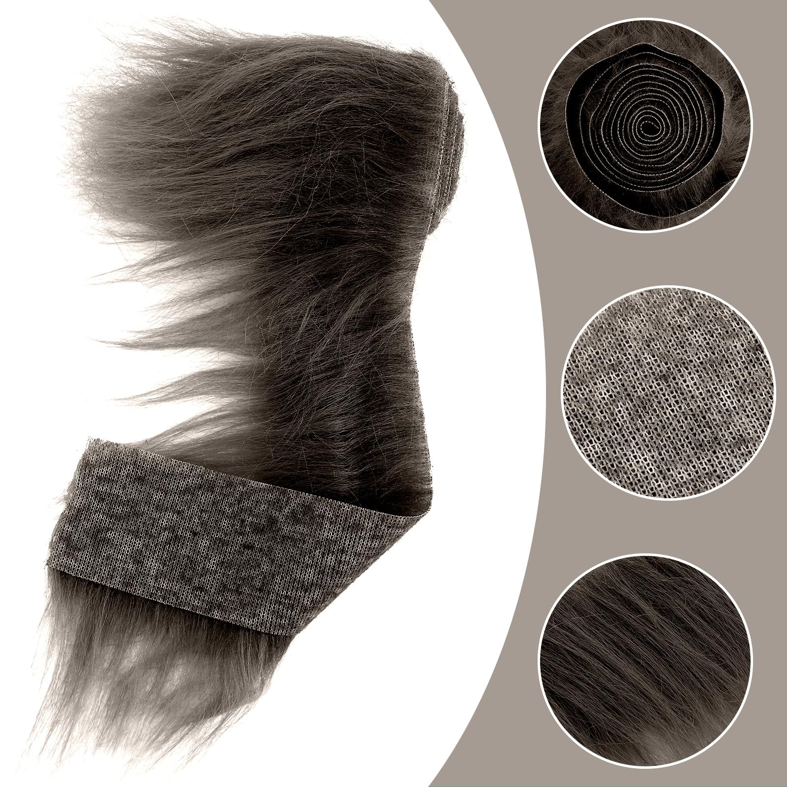 Lusofie Bandes Prédécoupées En Fausse Fourrure à Poils Longs - 5,1