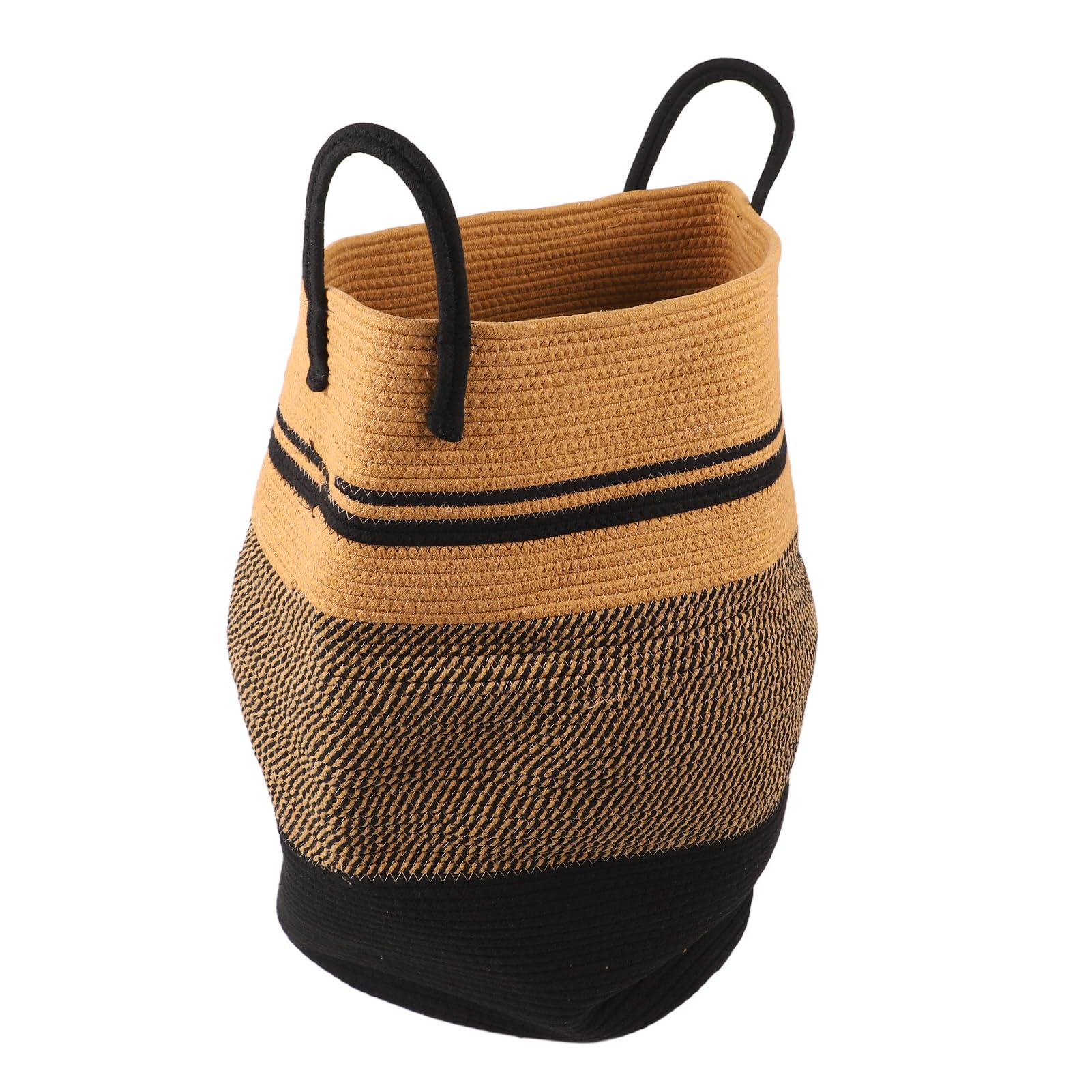 Cesto per la biancheria, cesto portabiancheria extra large, alto, in cotone intrecciato, per vestiti, giocattoli, coperte, organizer pieghevole di alta qualità per camera da (39x49x65 cm)