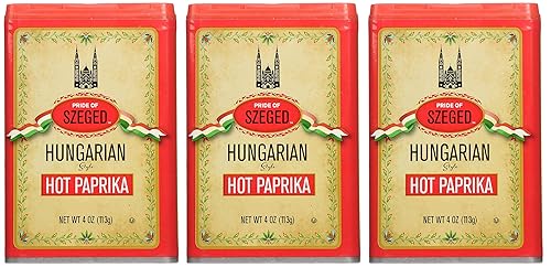 Szeged Pimentón húngaro caliente, 4 onzas (paquete de 3)
