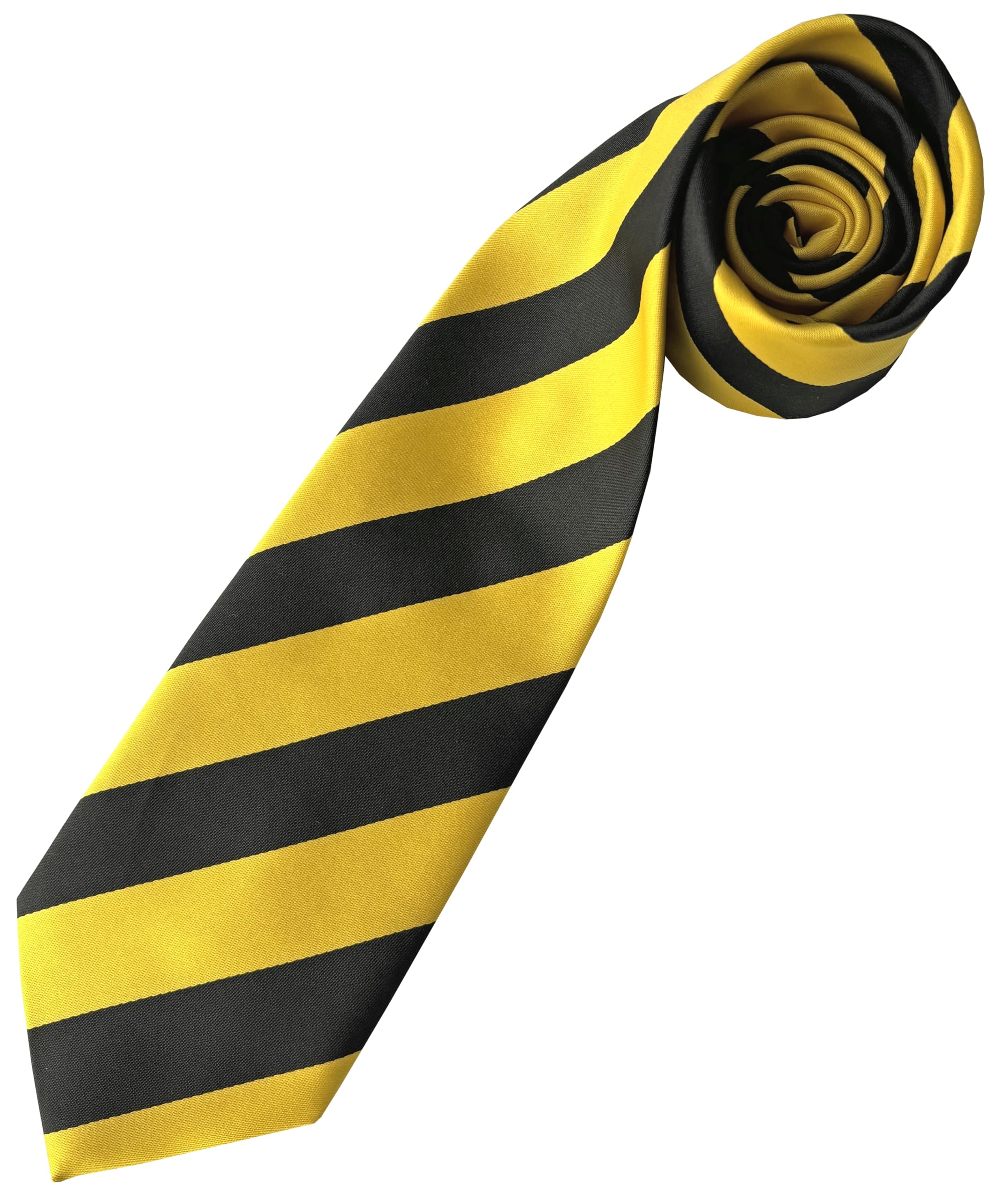 Great British Tie Club Yellow, Black St David's Flag Wales Cymru Yellow & Black Striped Neck Tie