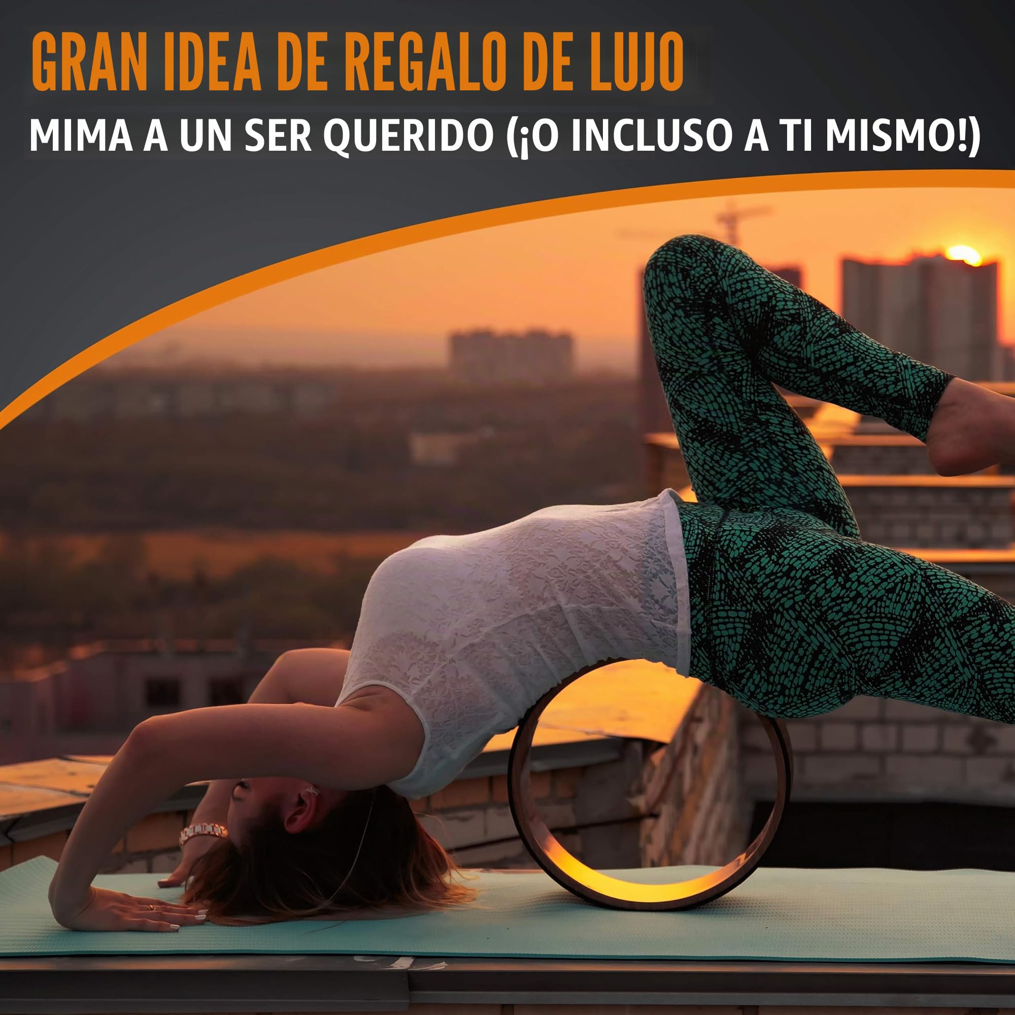 Set de Rueda de Yoga de Corcho – 2 Bloques Firmes, Correa y eBook | Rodillo Dorsal de Corcho Natural – Ecológico y Sostenible – Mejor Soporte para Estiramientos más Profundos