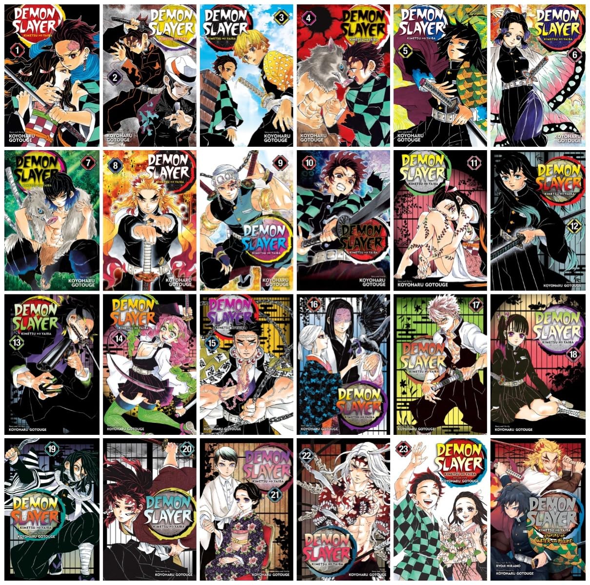 Demon Slayer: Kimetsu no Yaiba Manga Series 24-Book Ultimate Complete Collection Set (Vol.1 to Vol.23 + Stories of Water and Flame) - Epic Demon‑Slaying Manga Saga by Koyoharu Gotouge