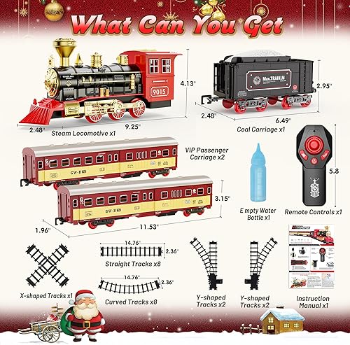 Miniatura 7 de Hot Bee Juego de tren de Navidad, juego de tren para niños de 2 a 4 años, juguete de tren con control remoto, juegos de tren de Navidad para