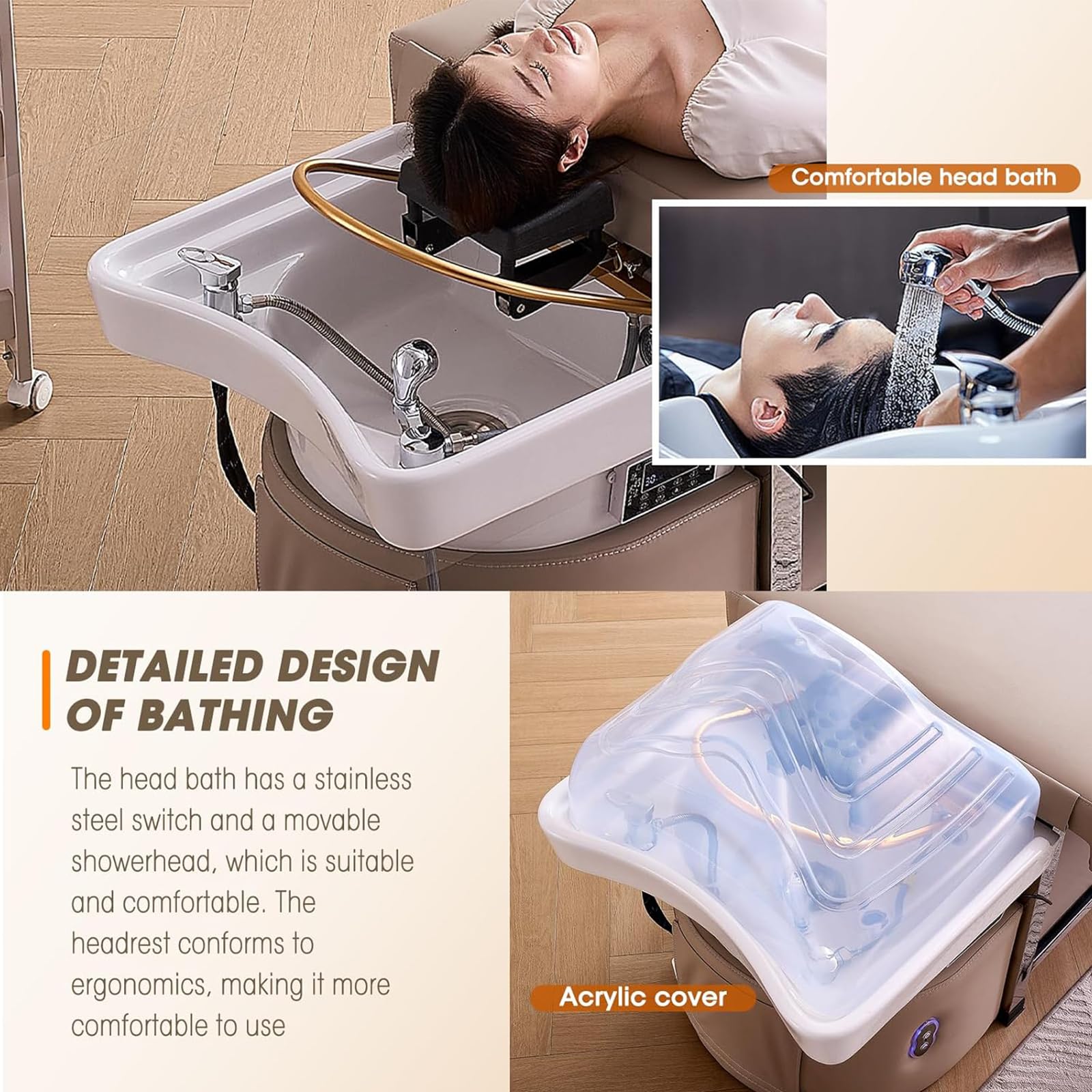 水循環マッサージケアベッド、セラミックシャンプー台、ヘッドトリートメントベッド Amazon.co.jp: ヘッドセラピーシャンプーベッド シャンプーヘッド付き