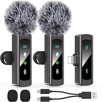 Model J4 Mini Wireless Lavalier Microphone - Noise Reduction Lape Mic, Clip-on Mic for Recording, Omni Lav Microphone for Video Recording, Tiktok