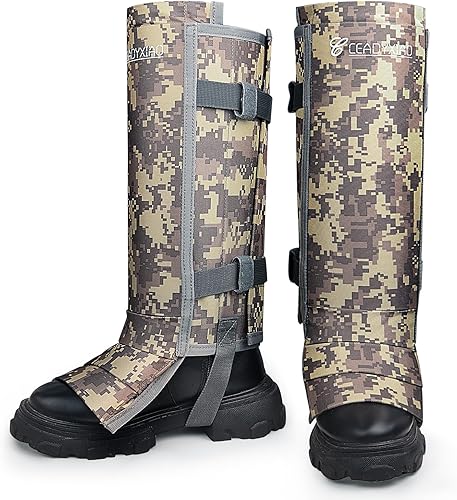 Snake Gaiters for Hunting Waterproof Snake Chaps, Snake Guards Snake Bite Protection for Lower Legs, Shoe Gaiters Fit for Men & Women, Adjustable