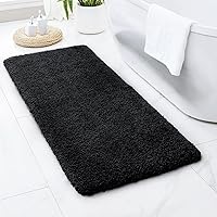 Vista 100 de Alfombra de inodoro blanca 22x24, antideslizante, esponjosa, alfombra de piso para baño en forma de U, lavable, alfombra de contorno para inodoro