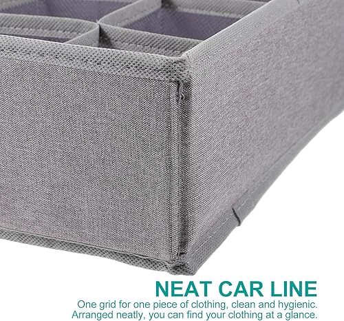 Miniatura 3 de Wakauto Foldable Washable and Sock Drawer Organizer High Elastic Ion Mesh Storage Box for Underwear Closet Premium Cloth Material Divider for Neat