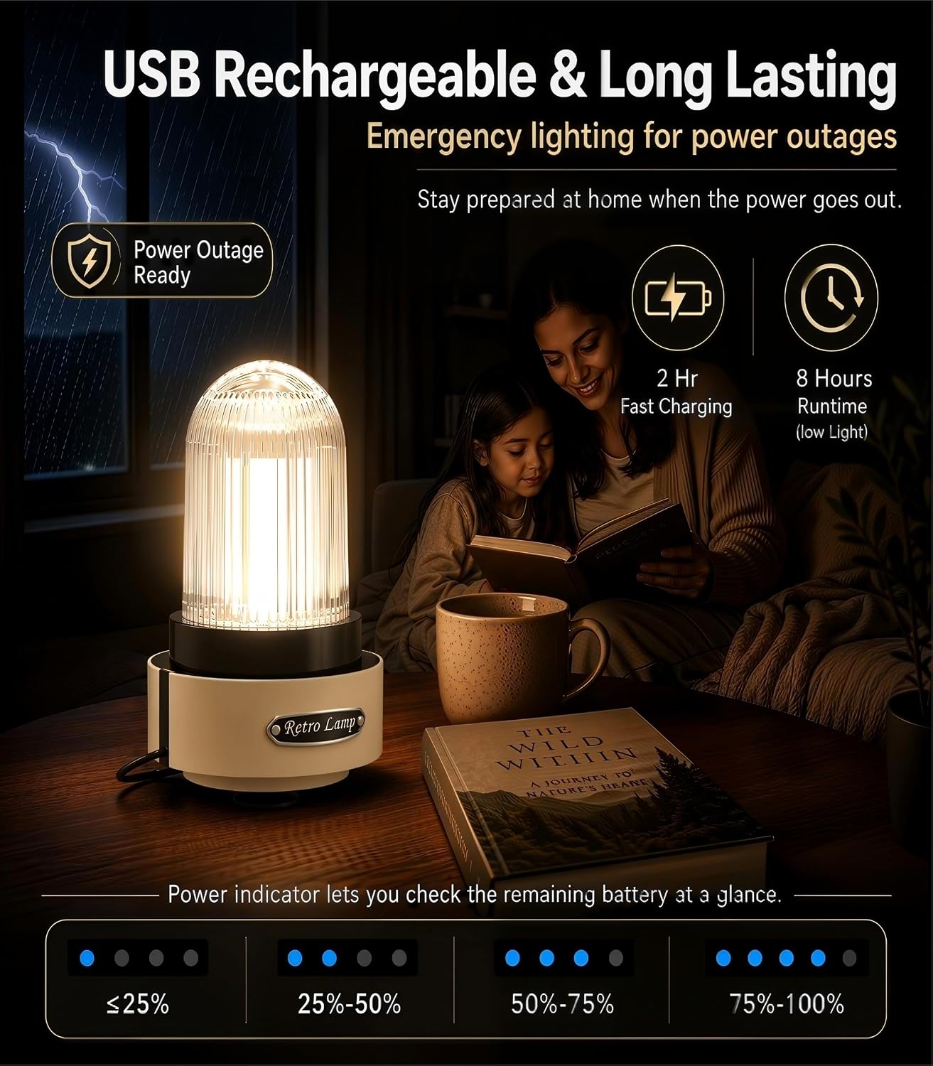 HOMY Rechargeable Camping Lantern, 1000LM Portable LED Lantern with 3 Light Modes Stepless Dimming, IPX4 Waterproof for Camping, Home, Emergency, Fishing