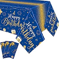 Vista 14 de Tudomro 1 mantel rectangular de plástico para decoración de fiesta de cumpleaños, para mujeres y hombres, suministros de fiesta de baby shower, 108