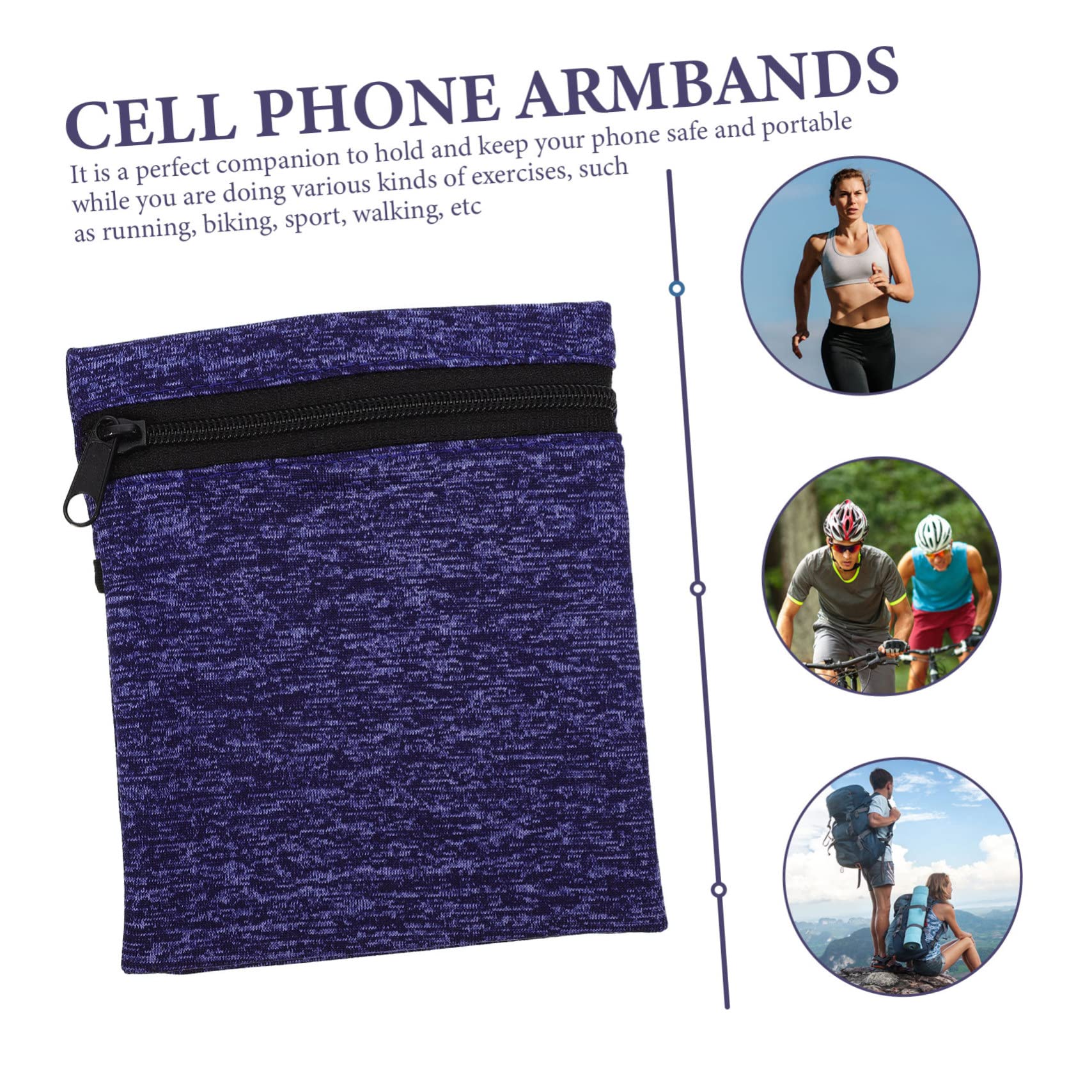 Uonlytech 5piezas Bolsillo Deportivo para Teléfono Funda De Brazo y Elástica para Correr y Actividades Al Aire Compatible Móviles