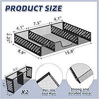 Vista 1 de Simple Trending Bandeja organizadora de cajones de escritorio con 2 compartimentos separados, separadores de malla metálica, accesorios