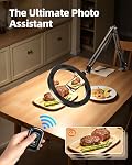 Magnetic Ring Light with Stand and Phone Holder, LUXSURE Overhead Phone Mount for iPhone, Tripod with 10" Ring Light and Remote, Ideal for Video Recording,Live Streaming,Cooking Video,Content Creator