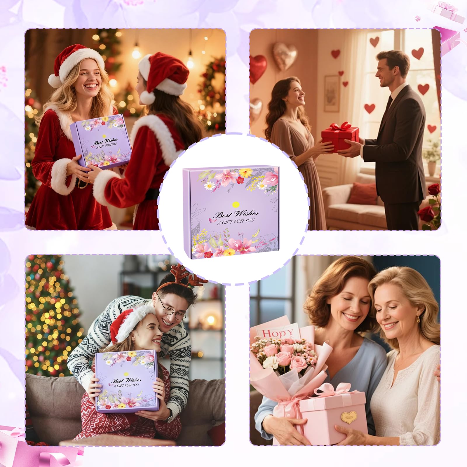 Mini crema per le mani, piccoli regali per donne, 50 set di creme per le mani con 10 fragranze, crema idratante per le mani asciutte, set regalo per donna colleghi compleanni Natale San Valentino