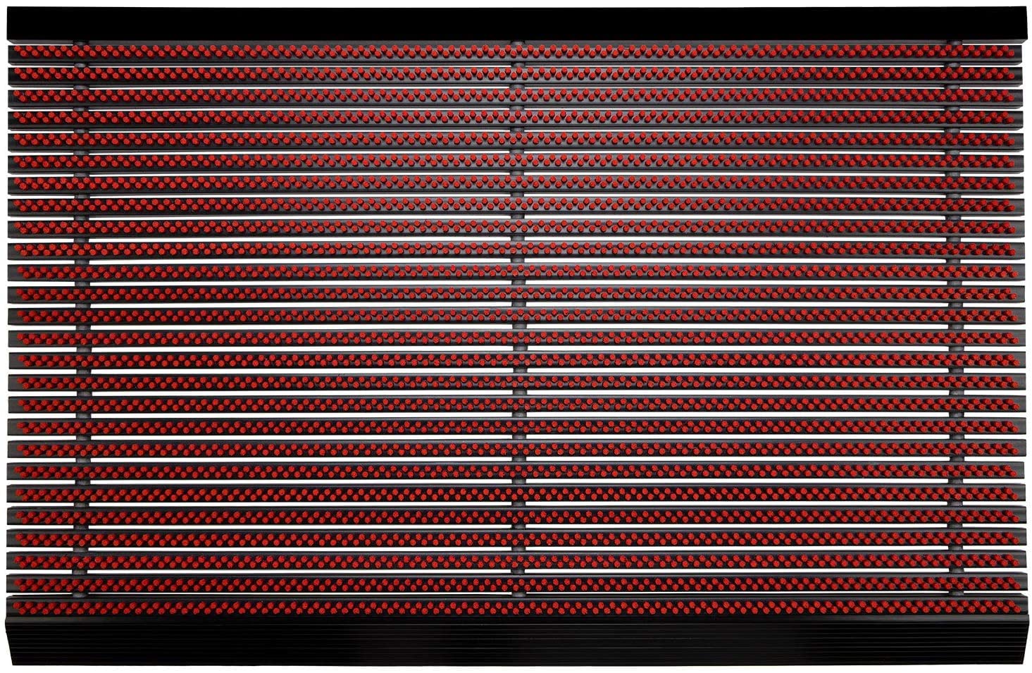 Karat Power Brush - Red High Performance Entrance Mat, Scraper Brush Doormat For Indoor And Outdoor Use, Dirt Trapper Mat Shoe Scraper Door Mat (, 40 X 60 Cm)