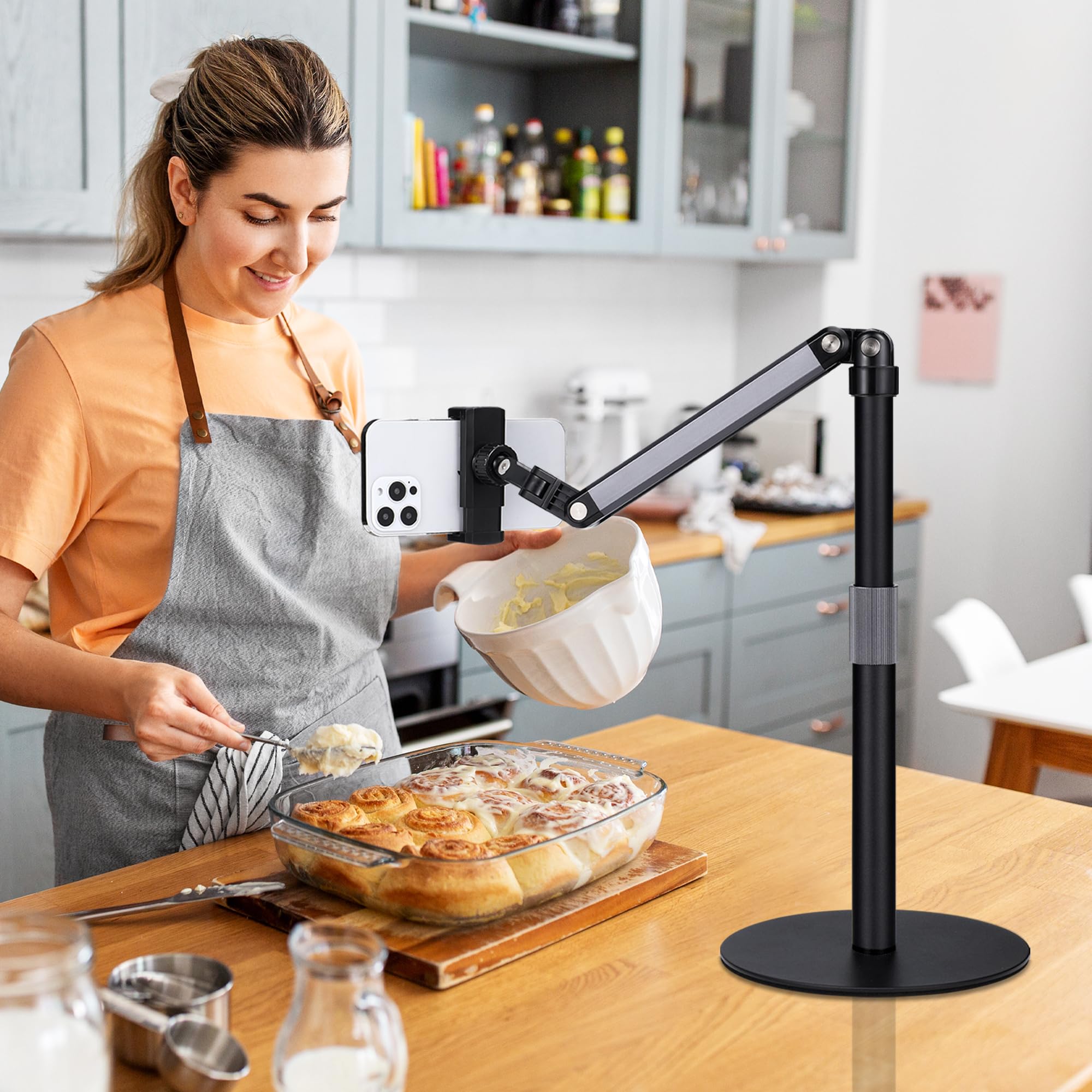 YSSHUI Handyhalterung Überkopf, Flexibler Arm 360° drehbar