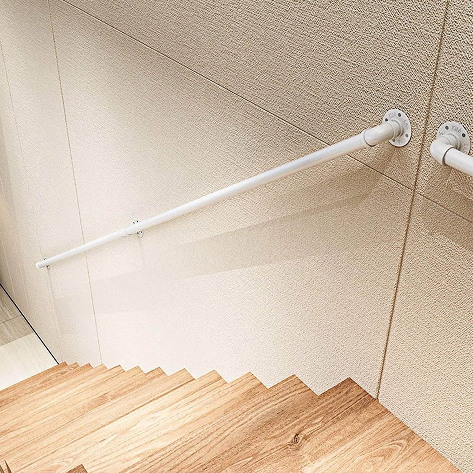 Barra de soporte de hierro forjado para escaleras y mostradores de barra, montaje en pared, interior y exterior, barra de soporte de 280 cm