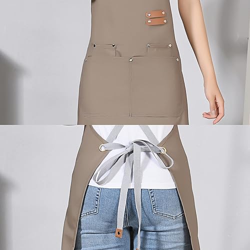 Miniatura 3 de Delantal de chef personalizable, delantales de cocina para hombres y mujeres, delantal con espalda cruzada con correas ajustables