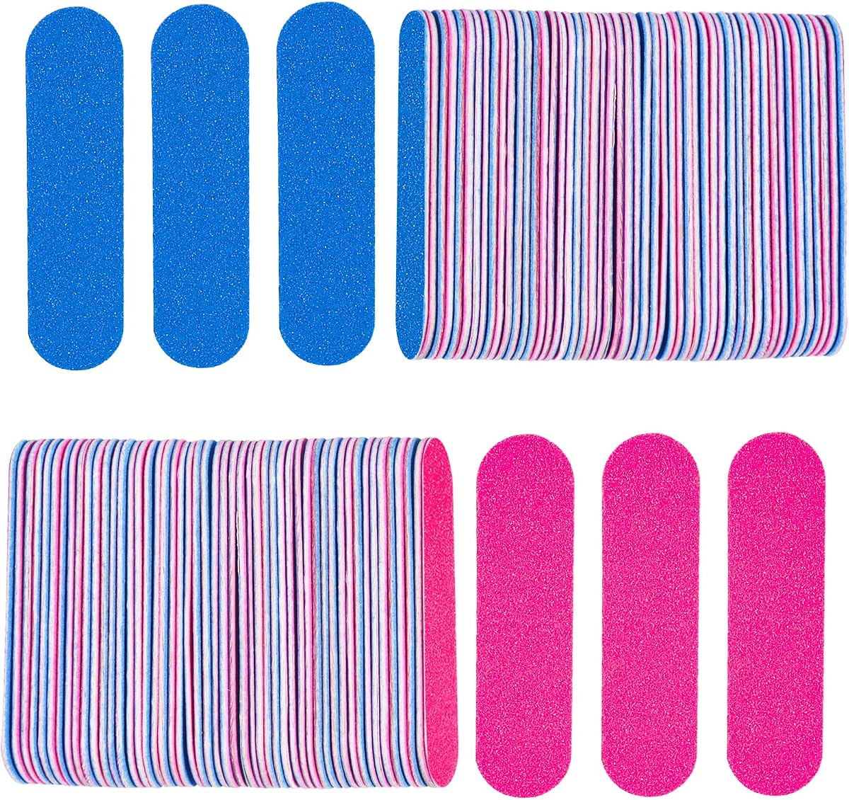 KISEER Mini Nail Files Bulk, 100 Pcs Disposable Double Sided Emery Boards Travel Size for Men, Women, Kids (2 Inch)