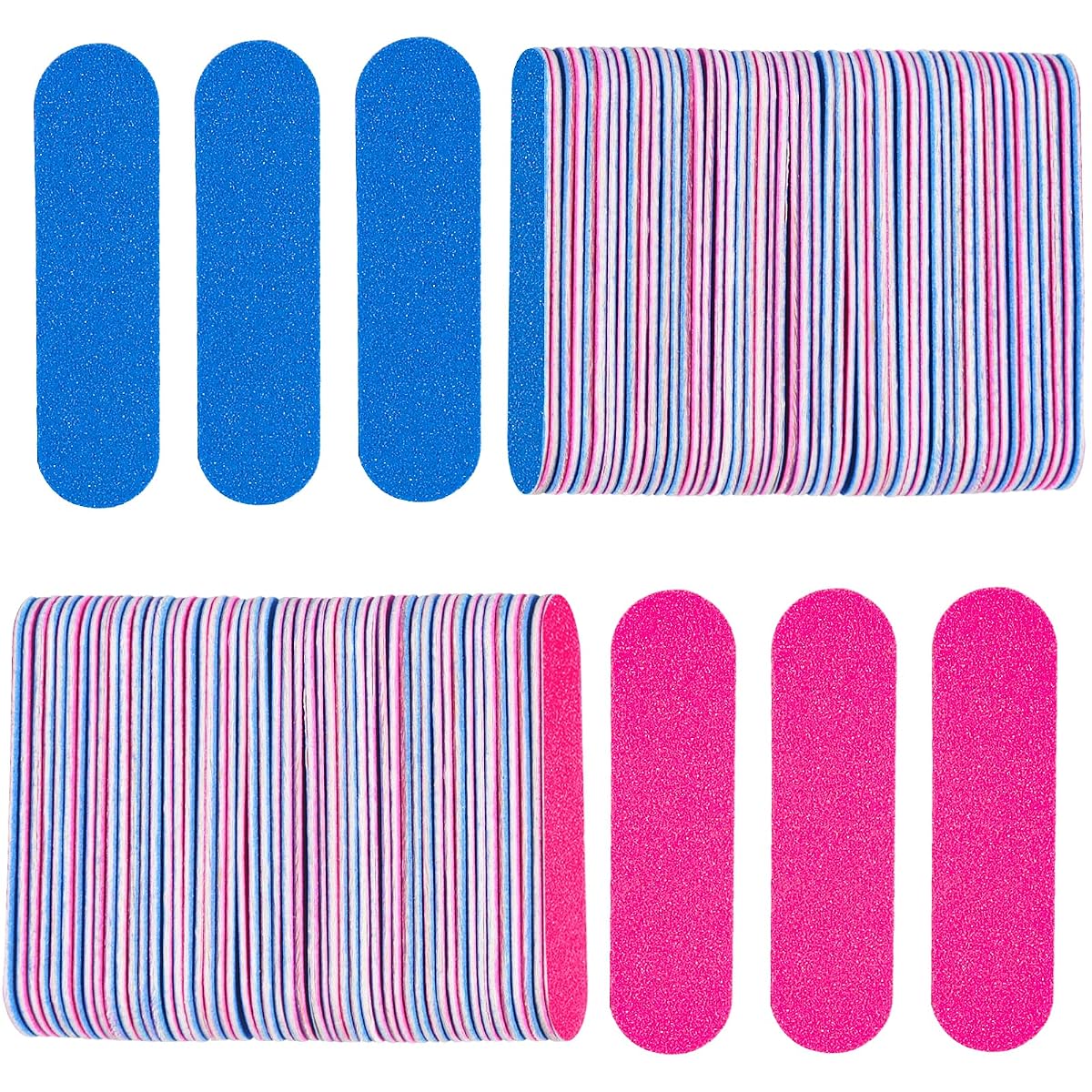 KISEER Mini Nail Files Bulk, 100 Pcs Disposable Double Sided Emery Boards