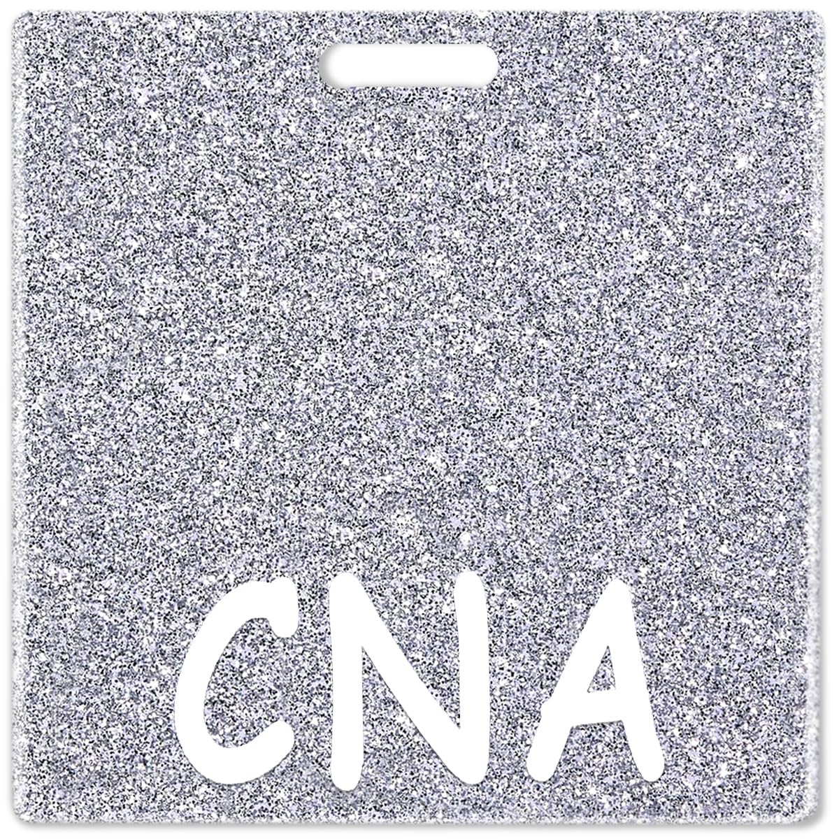 Abamilaka Silver CNA Badge Buddy Card Holder Glitter Badge Reel Buddies Acrylic Bling Nursing Accessories Nurse Gifts for Women Coworker Horizontal