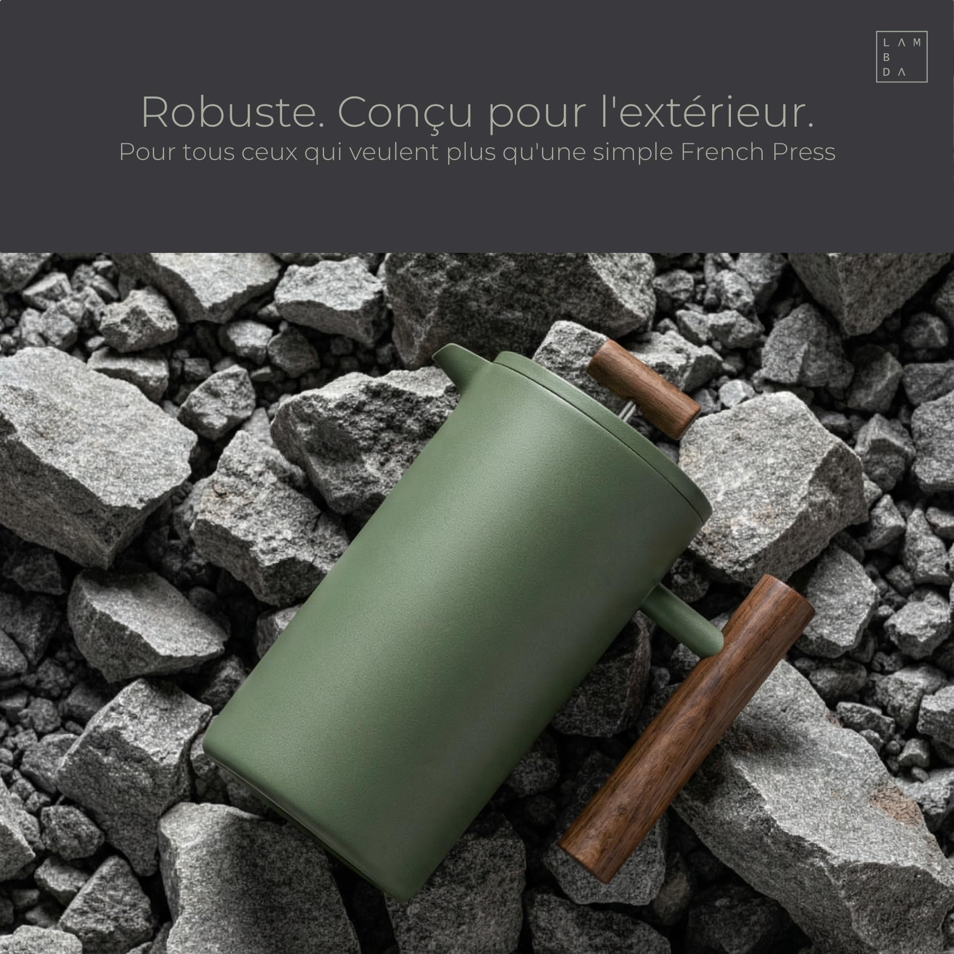 Lambda Coffee® Thermo French Press Acier inoxydable I 3 tailles disponibles I Cafetière à piston en acier inoxydable | Double paroi : garde au chaud pendant longtemps I Cafetière | Presse à café