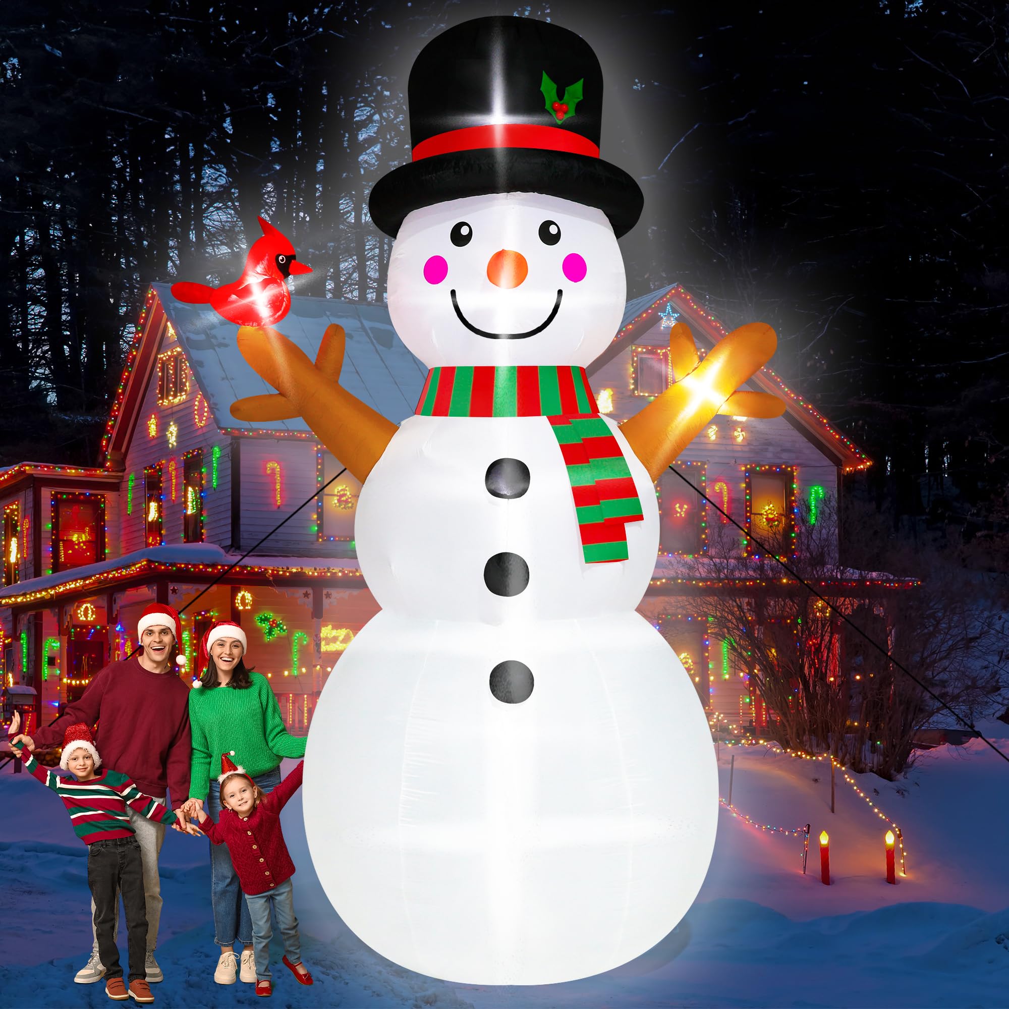Photo 1 of 15FT Christmas Inflatable Snowman, Super Large Blow Up Snowman Inflatables Decor, Lighted Christmas Outdoor Inflatable Decorations, Xmas Inflatables Snowman for Lawn Yard Garden Holiday Party
