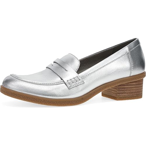 Dansko Danica Heeled Loafer for Women - Waterproof Leather with Rubber Outsole and Leather Stacked Heel for Long-Lasting Style in Any Weather