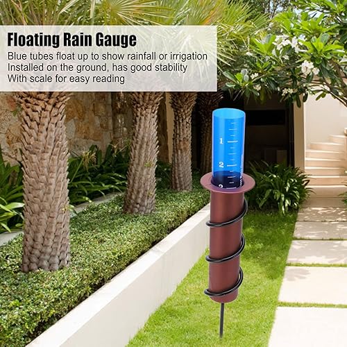 Miniatura 4 de Medidor de lluvia de tubo de plástico, medidor de lluvia, cobre, monitor, conserva, fácil de leer, medidor de lluvia flotante para césped casero,