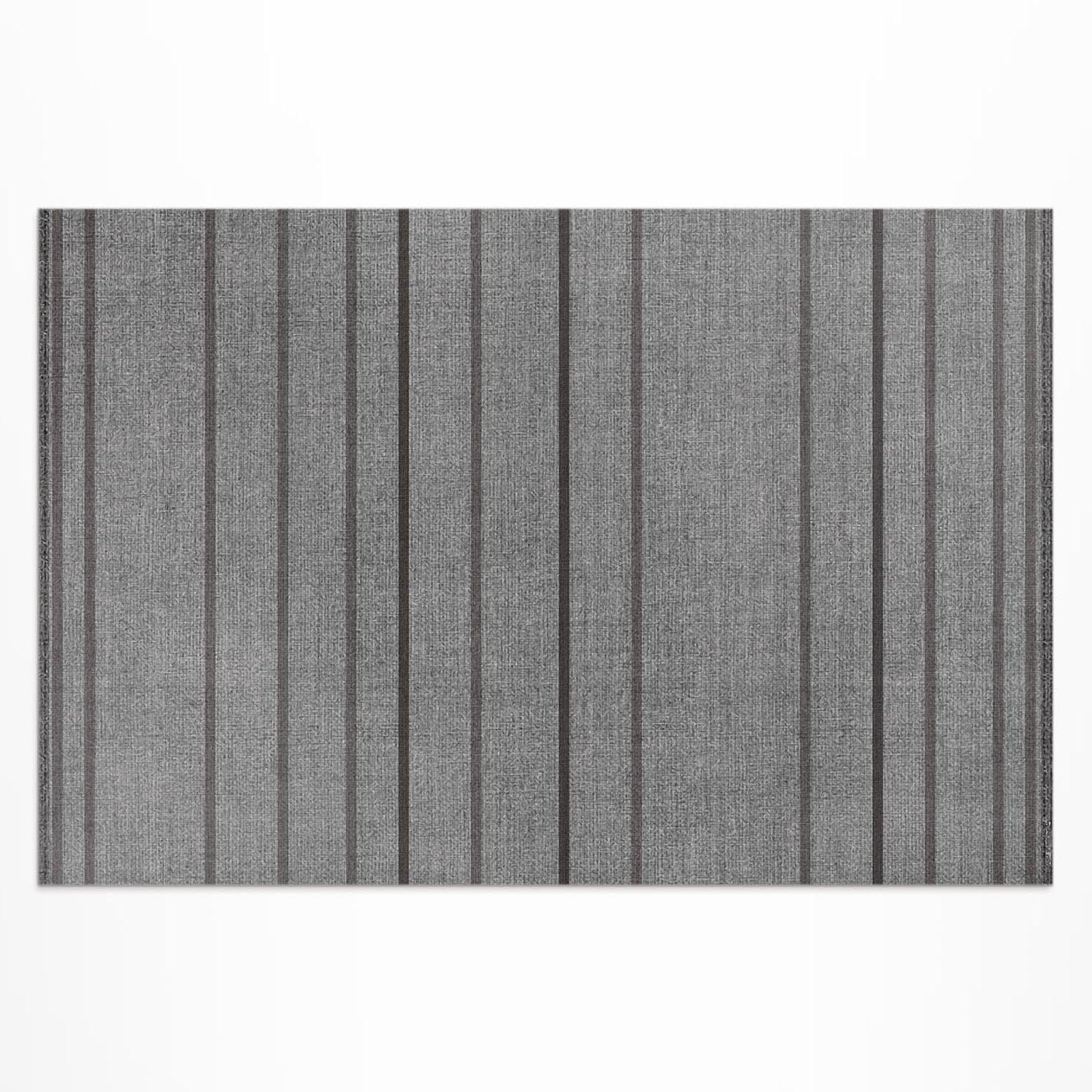 Tapis d'extérieur 120x180 cm gris à rayures pour balcon et terrasse