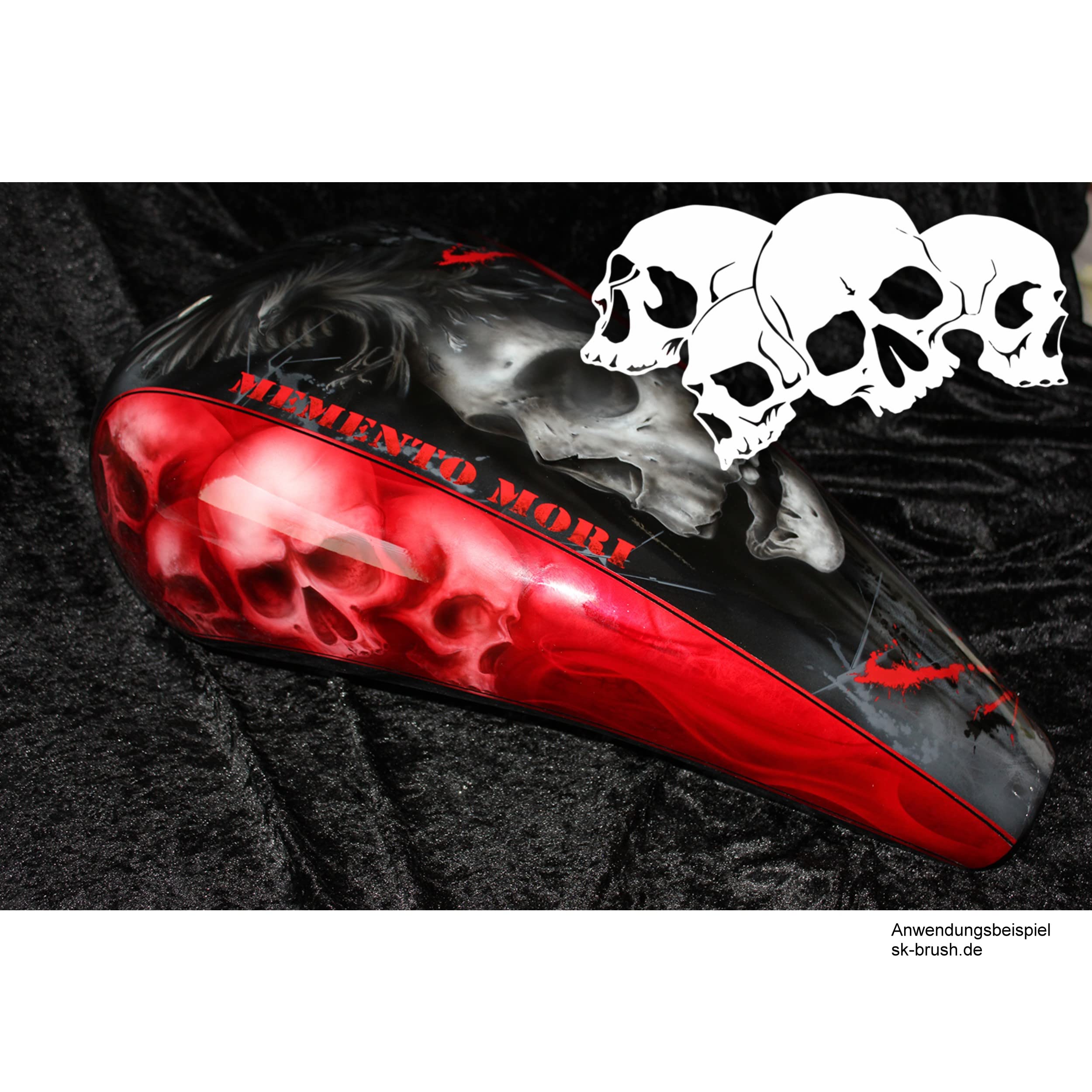 Airbrush Schablone Totenkopf 26,5x17cm - Lasergeschnitten & Wiederverwendbar