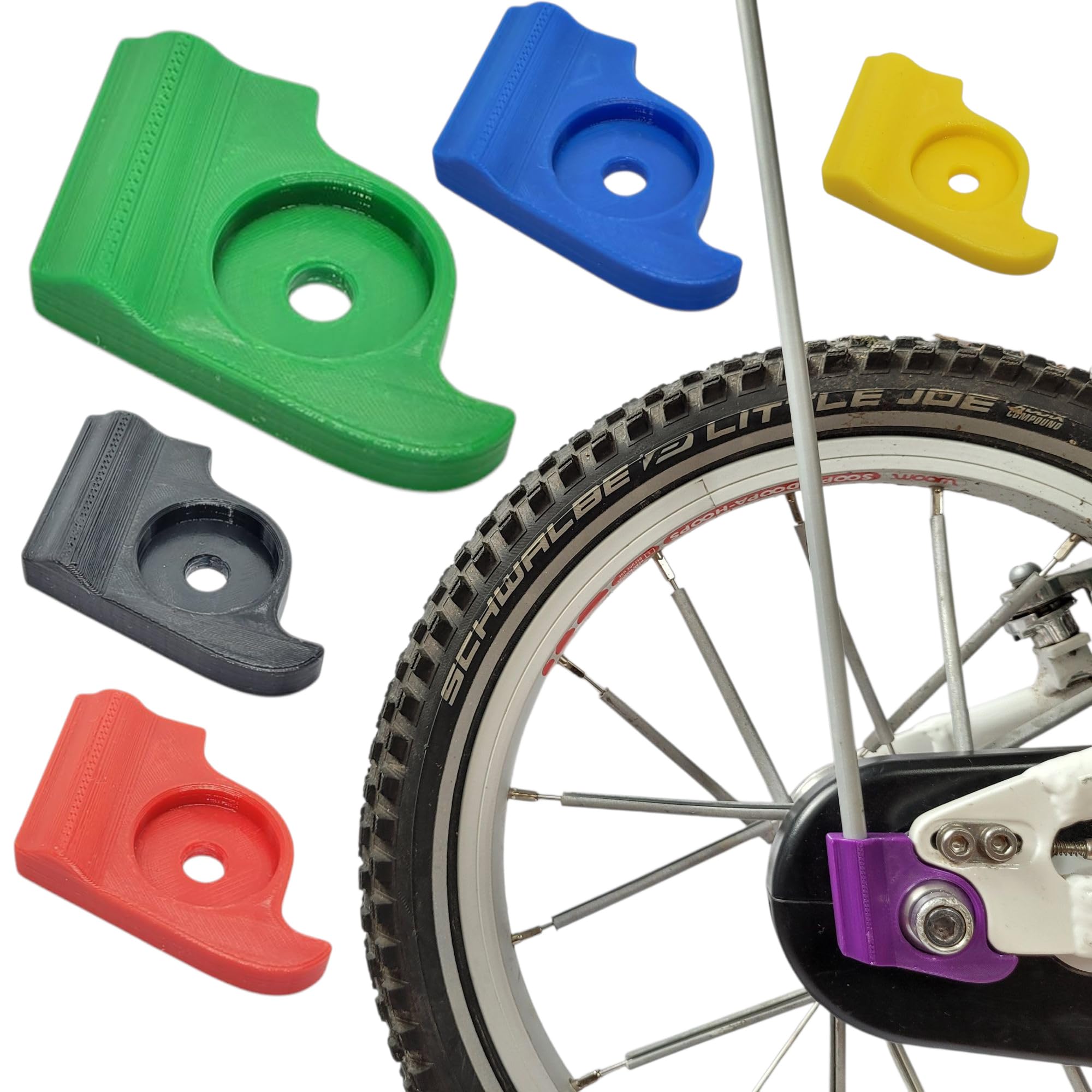 Generisch Wimpel-/Fahnenadapter für Woom 2 / Woom 3 Kinderfahrrad (Grün)