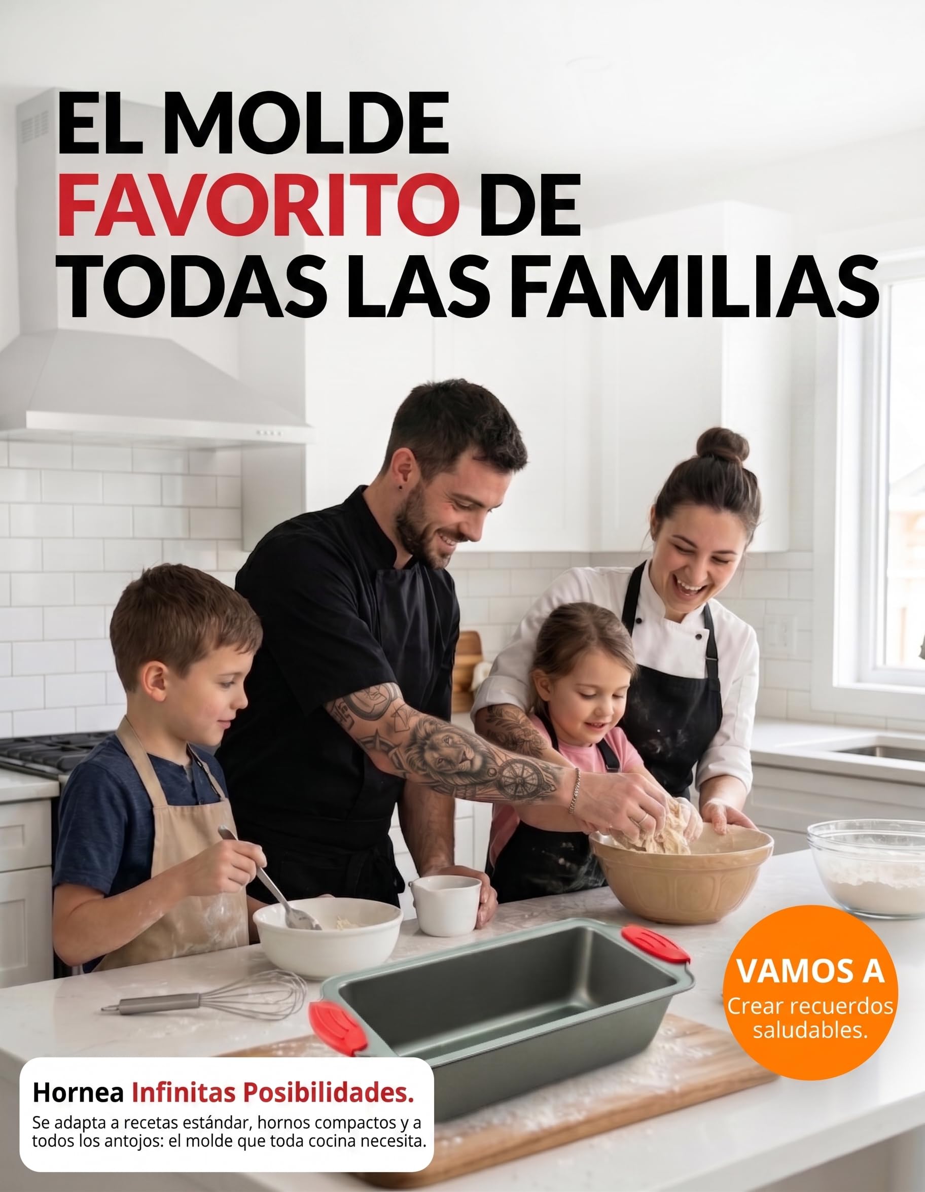 Molde para horno- Acero antiadherente, Boxiki Kitchen Molde para horno antiadherente profesional para hacer pan de plátano, pastel de carne, bizcocho , gris con rojo, 21.5 x 11.5 cm