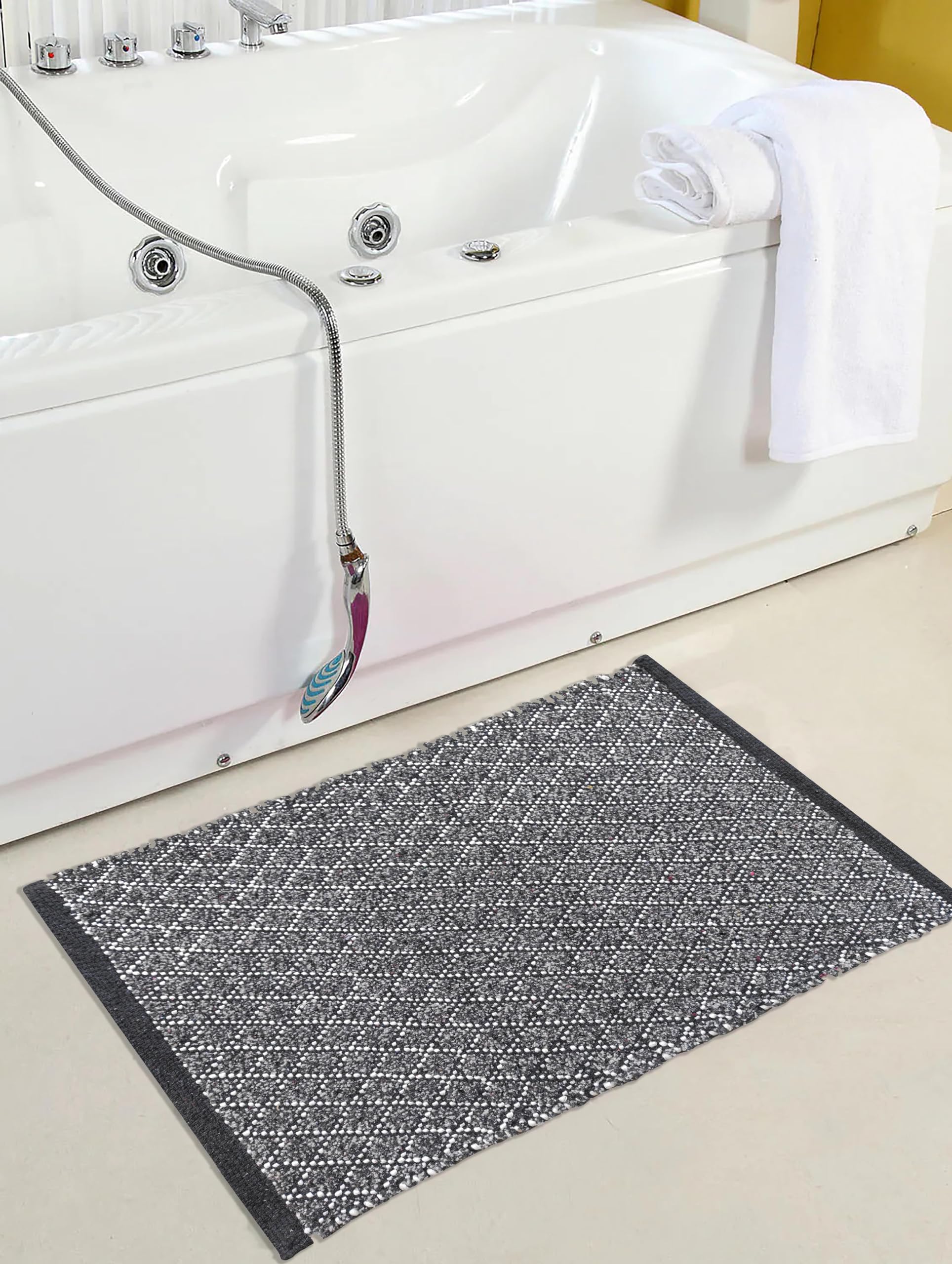 ELEGANT WEAVERS Door Mats for Home | Door Mats for Home Entrance | Door Mat for Bathroom| Soft & Super Absorbent Mats for Shower | Washable, Non-Slip & Quick-Drying Mats (Pack of 2) (Gray)