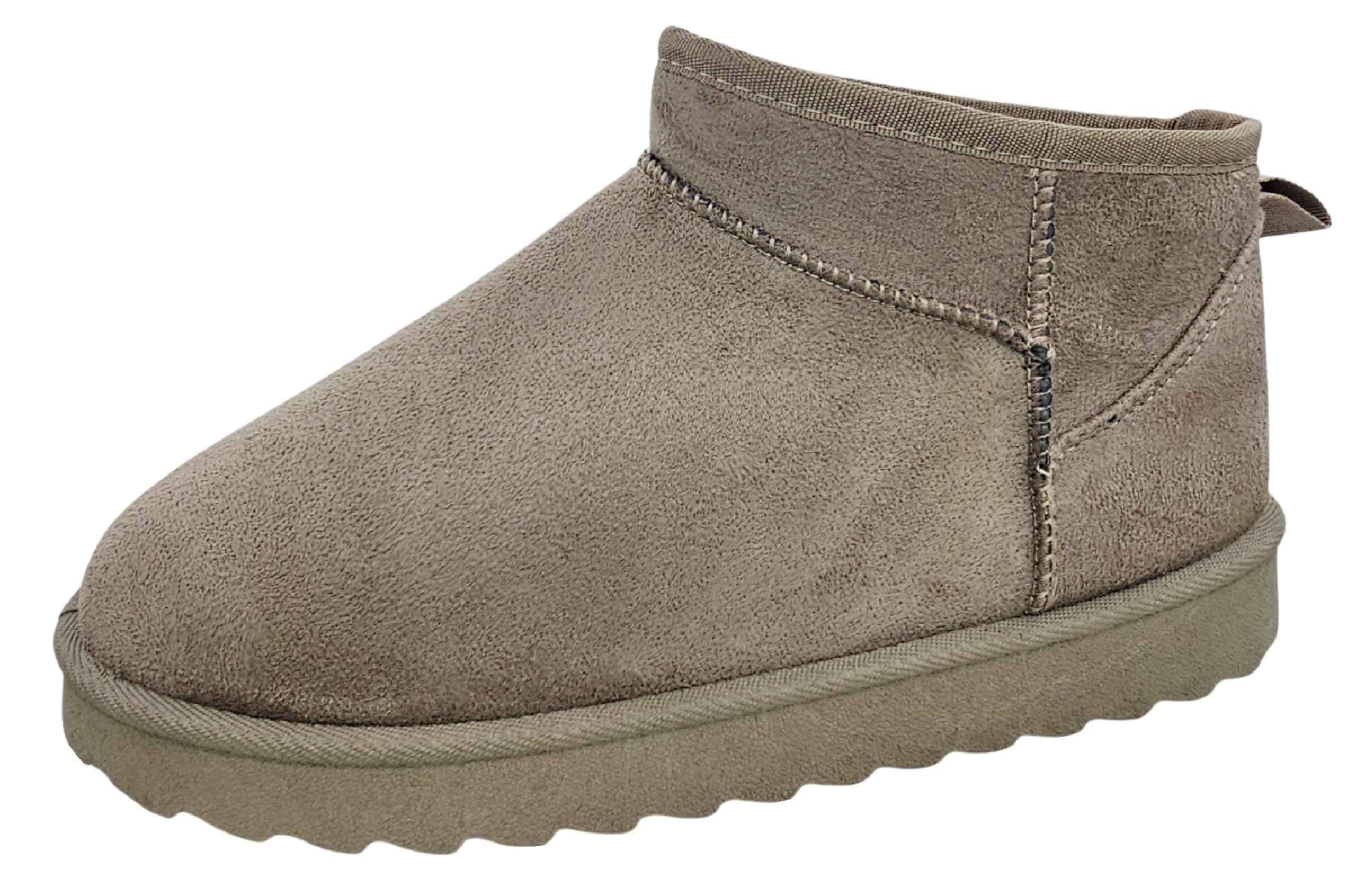 TruFox Womens Mini Boots Cozy Faux Fur Lined Ankle Booties Slip On Winter Slippers for Indoor Outdoor Wear