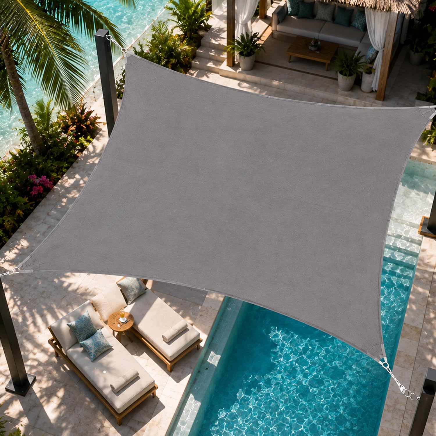 Utopia Home Sonnensegel 3x4m Wasserdicht- Rechteckig für Garten