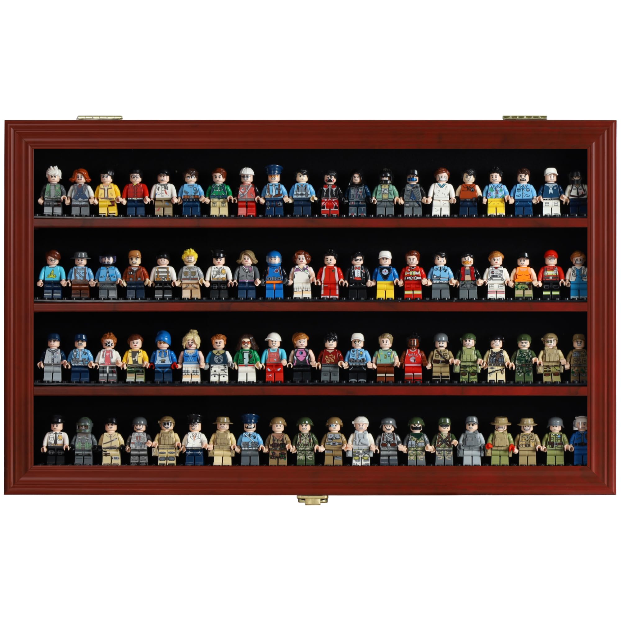 Display Case Cabinet Holders Rack for Pocket Size Mini Football Helmets Baseball Mini Helmets & Building Block Toy Minifigures (Cherry)