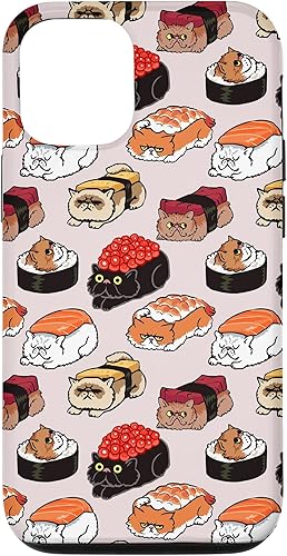 Funda para iPhone 15 Pro Sushi con gato persa