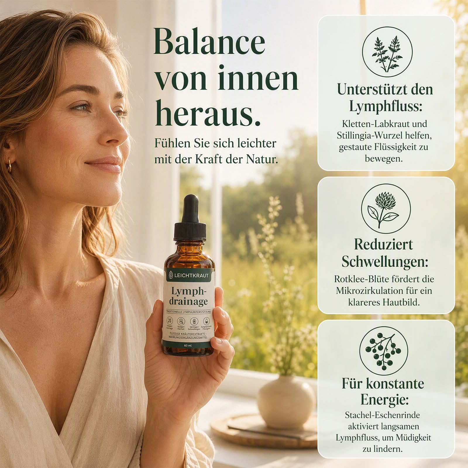 Leichtkraut Lymphatische Tropfen,2026 Leichtkraut Lymphdrainage Entgiftung，2 PCS