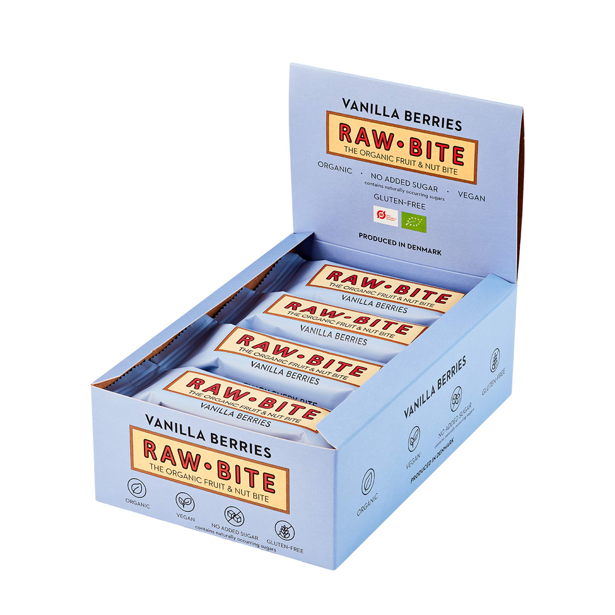 RAWBITE The Organic Fruit & Nut Bite Vanilla Berries (50g each) Pack of 12