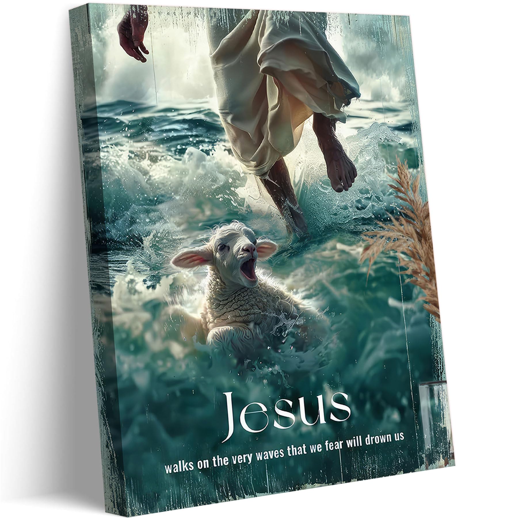 Jesus Saving Lamb Canvas Wall Art Jesus And Lamb Walk