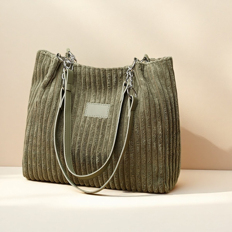 Bolso Tote de Pana Casual Ulisty Mediano miniatura 7