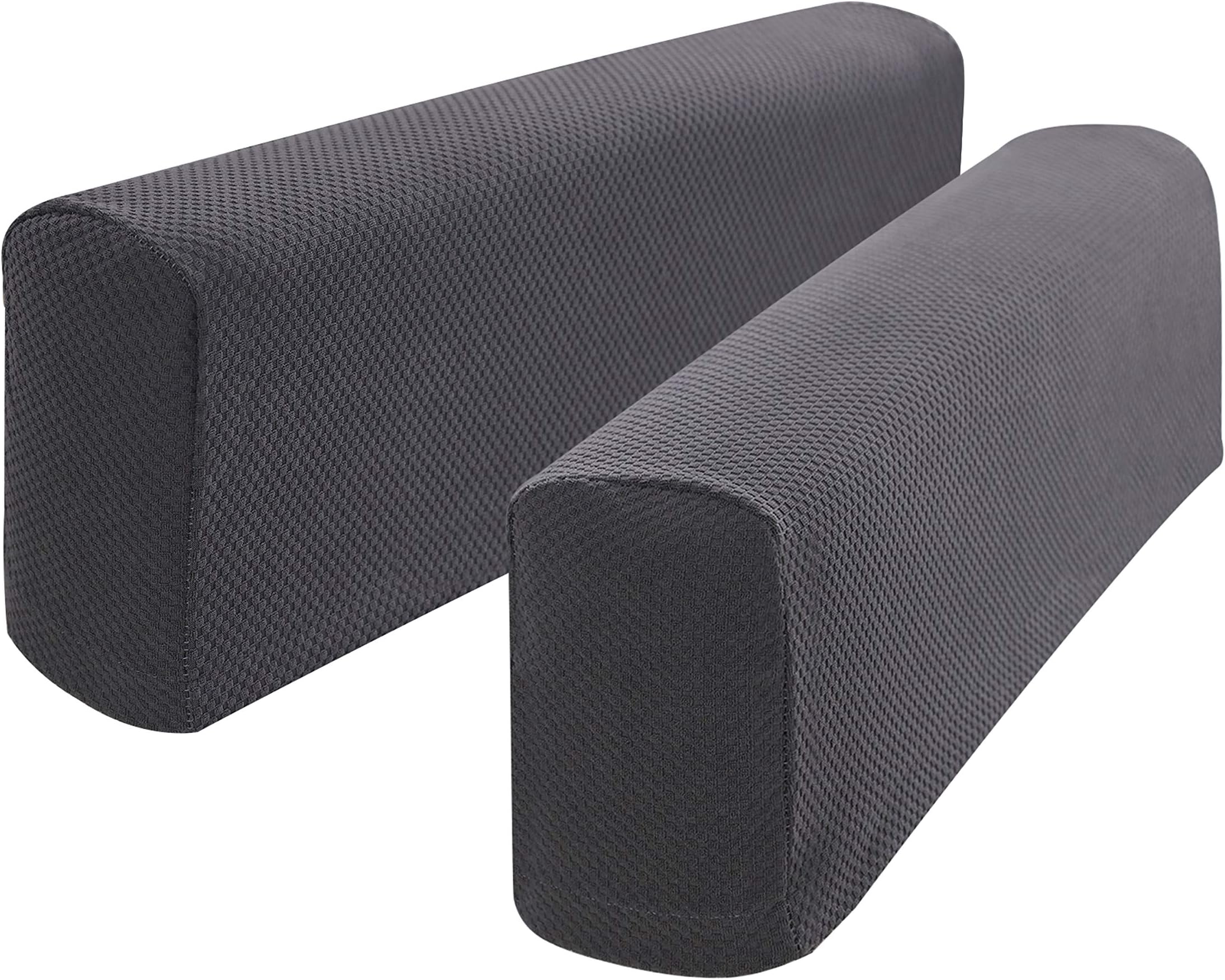 Hanhao Armrest Cover Ultra Thick and Soft Spandex Stretch Pixel Arm Cover for Recliners Sofas Chairs Loveseats Elastic Anti Slip Furniture Armrest Protector for Couch Set of 2 （Grey