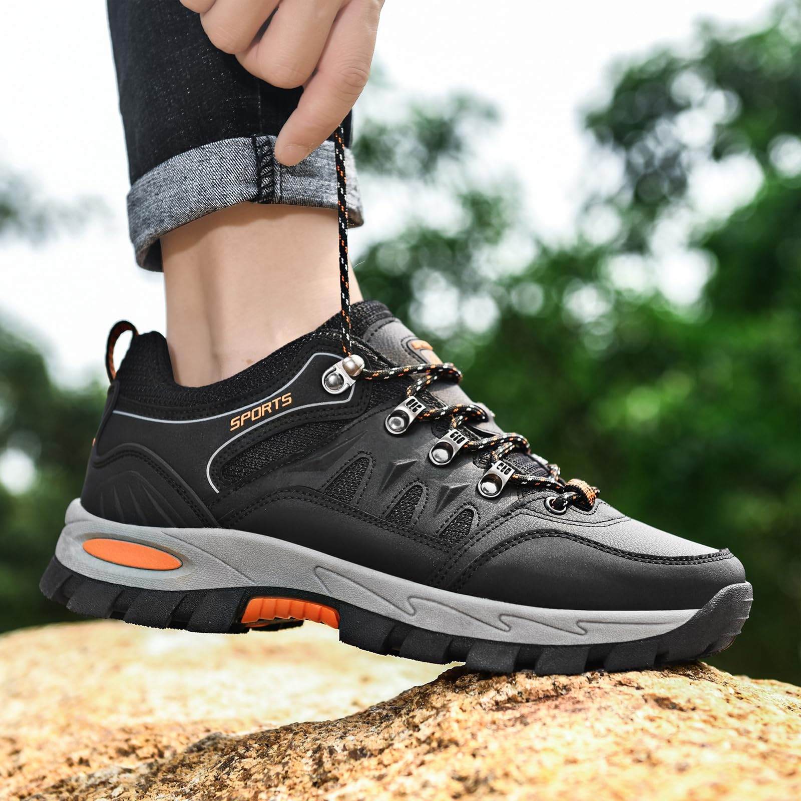 VTASQ Scarpe da Trekking Uomo Scarpe Montagna Antiscivolo Scarpe Escursionismo Ammortizzate Traspiranti Uomo Scarpe Ginnastica Camminata Stringate