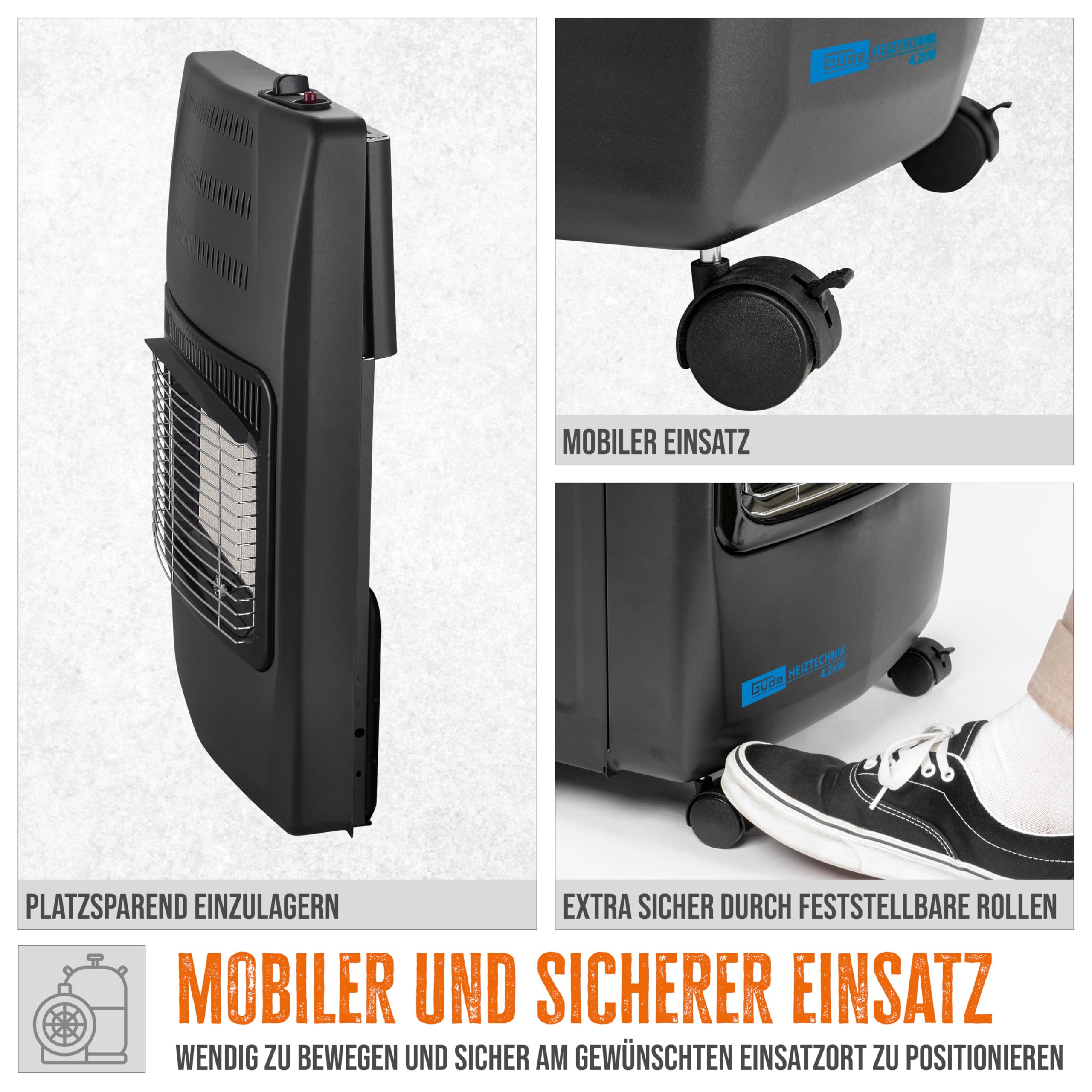 Güde GGH 4200 K Gasverwarming, 4200 W, 3 warmtestanden, piëzo