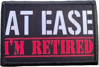 at Ease Im Retired Morale Patch Removable Hook and Loop for Molle Gear, Operator Hat, Rucksack, Pack Bag, Backpack, Made in The USA