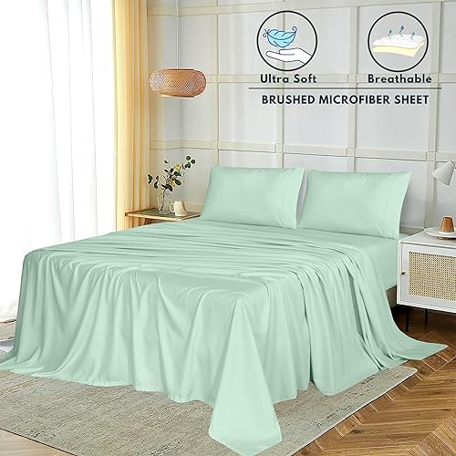 Miniatura 2 de RUVANTI Mint California King - Juego de sábanas de microfibra cómodas y súper suaves, bolsillo profundo de 15 pulgadas, sábanas ligeras y de fácil