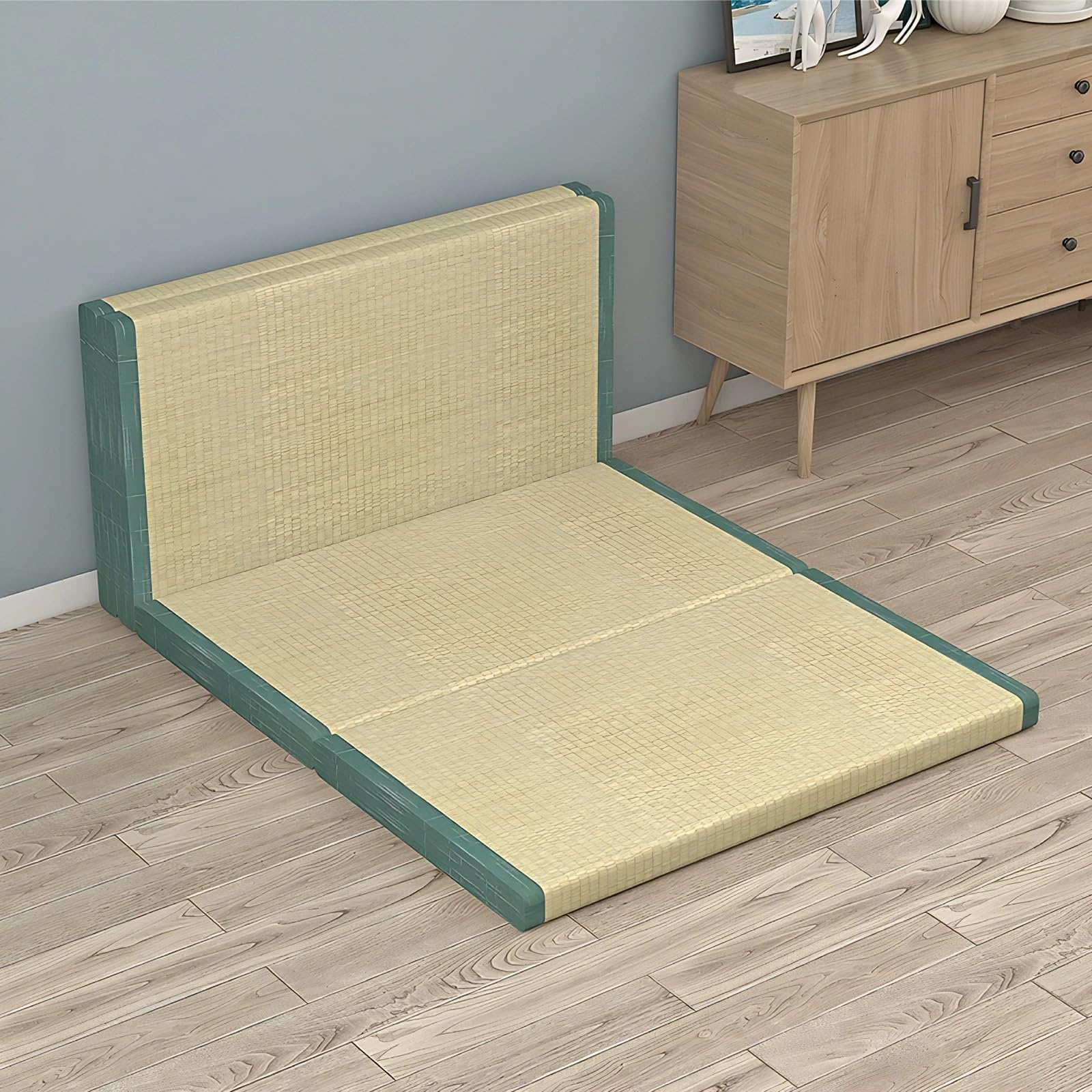 Tatami-Matratze, traditionelle japanische Bodenmatte, natürliches Rush-Gras, faltbar, ideal für Meditation, Yoga, Zen-Raum, 100 x 200 cm, ideal für den Einsatz im Tränenraum